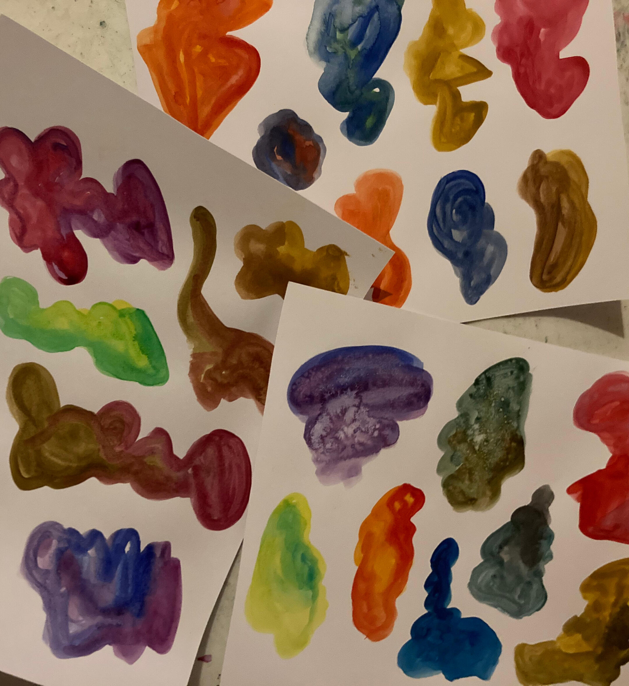Watercolor art blobs